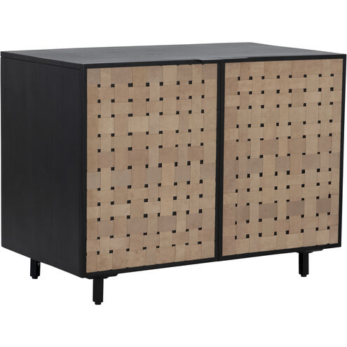 Omari 40 X 22 inch Suede Light Tan Leather Sideboard, Small